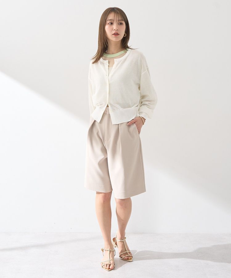earth music&ecology「接触冷感シアークルーニットカーディガン」|カーディガン|