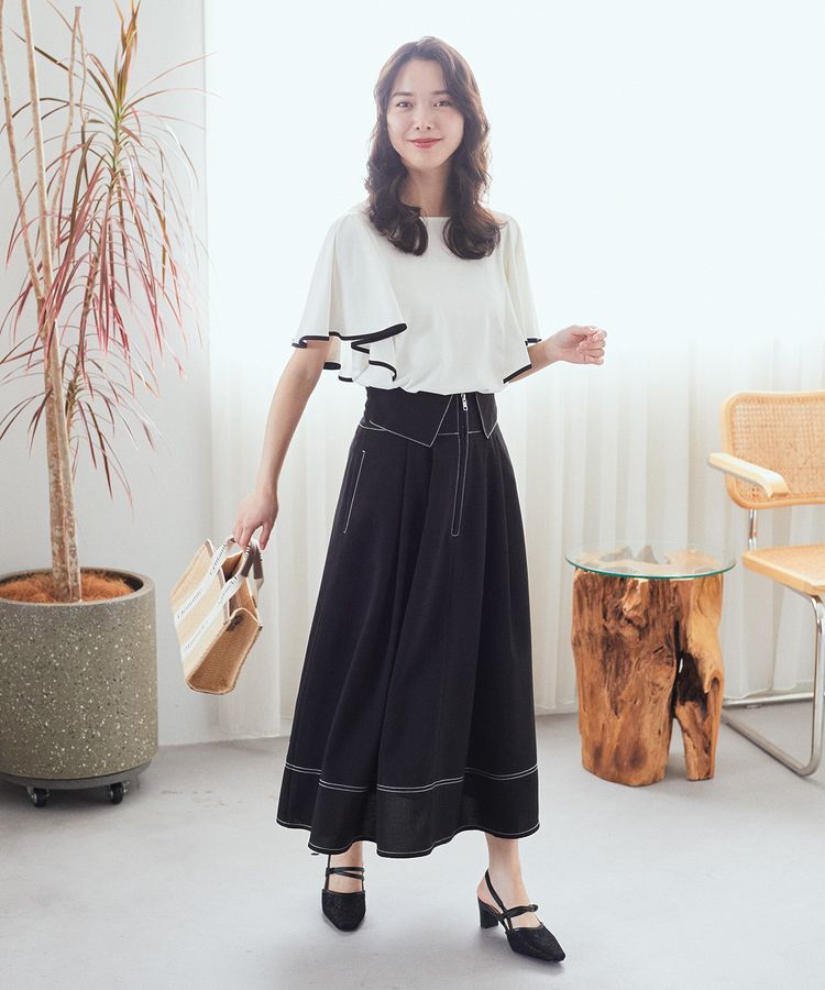 earth music&ecology「パイピングフレアスリーブカットソー」|Tシャツ・カットソー|