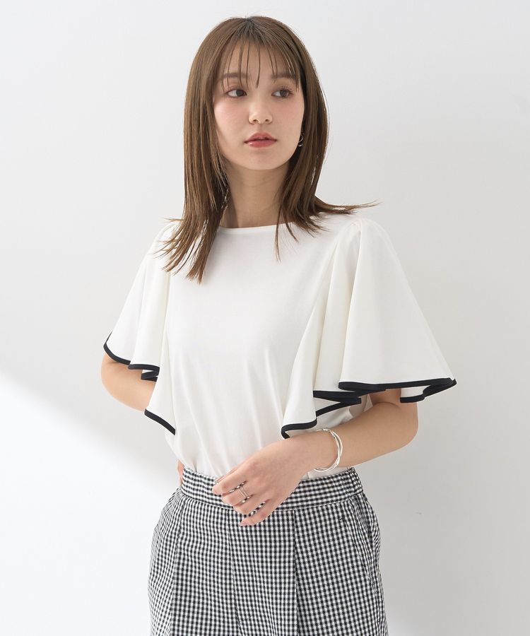 earth music&ecology「パイピングフレアスリーブカットソー」|Tシャツ・カットソー|