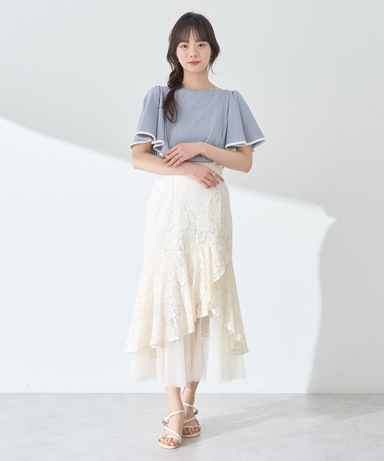 earth music&ecology「パイピングフレアスリーブカットソー」|Tシャツ・カットソー|