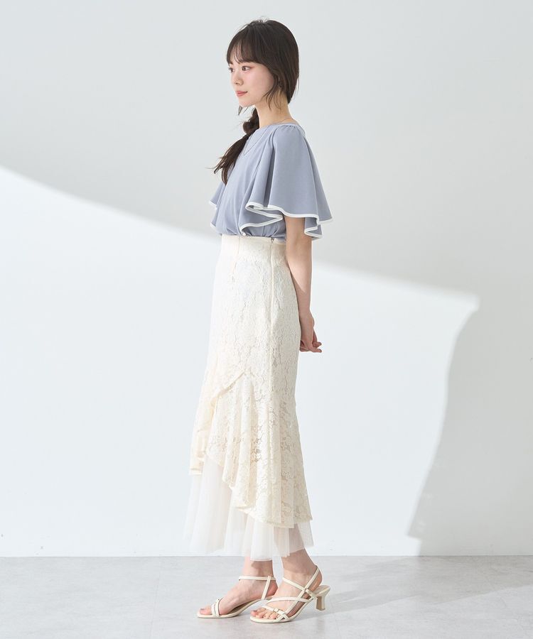 earth music&ecology「パイピングフレアスリーブカットソー」|Tシャツ・カットソー|