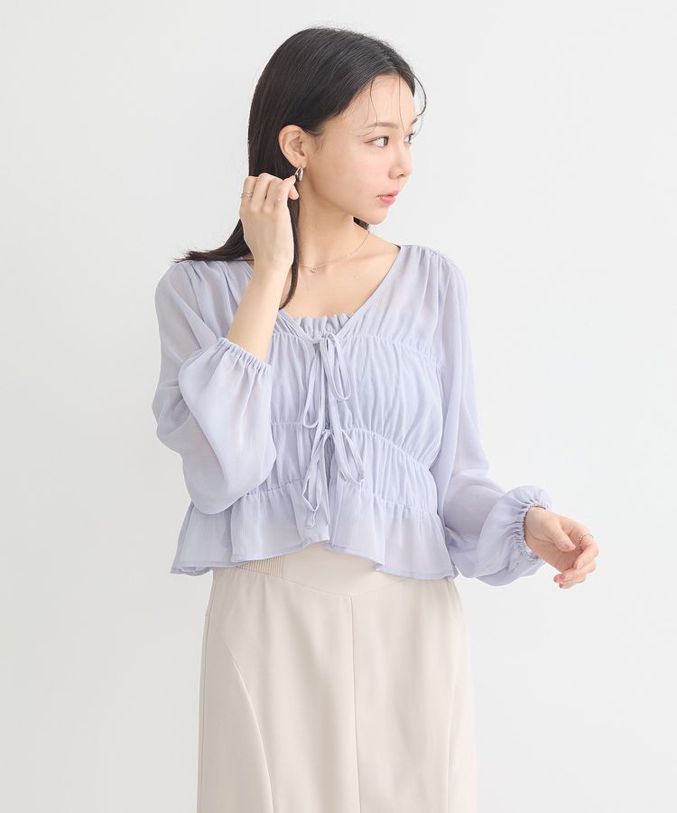 earth music&ecology「SET2点シアーシャーリングブラウス＋インナー」|シャツ・ブラウス|