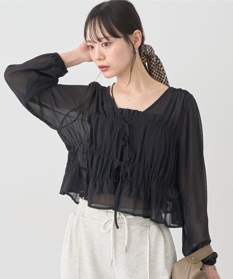 earth music&ecology「SET2点シアーシャーリングブラウス＋インナー」|シャツ・ブラウス|