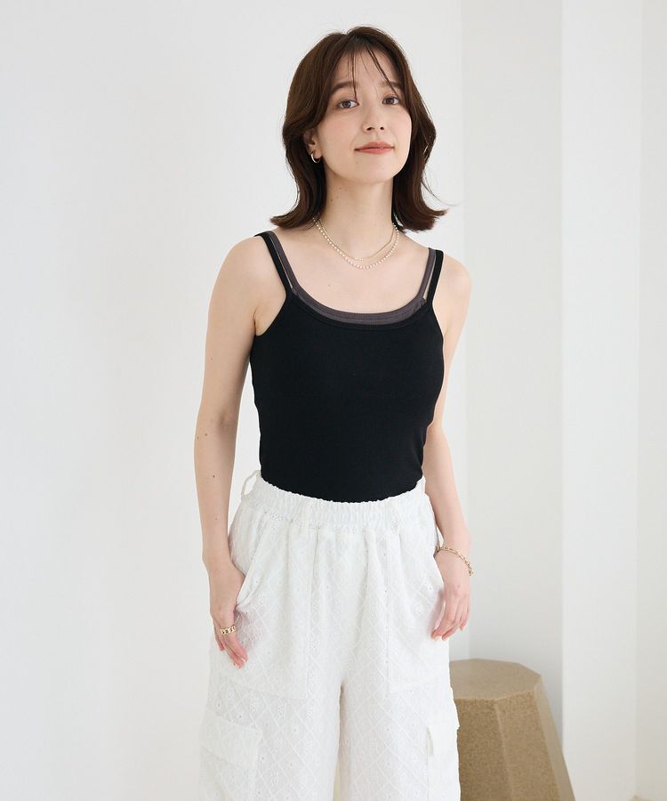 Green Parks「・Petit Fleur レイヤードキャミ(カップ付)」|インナー|Black