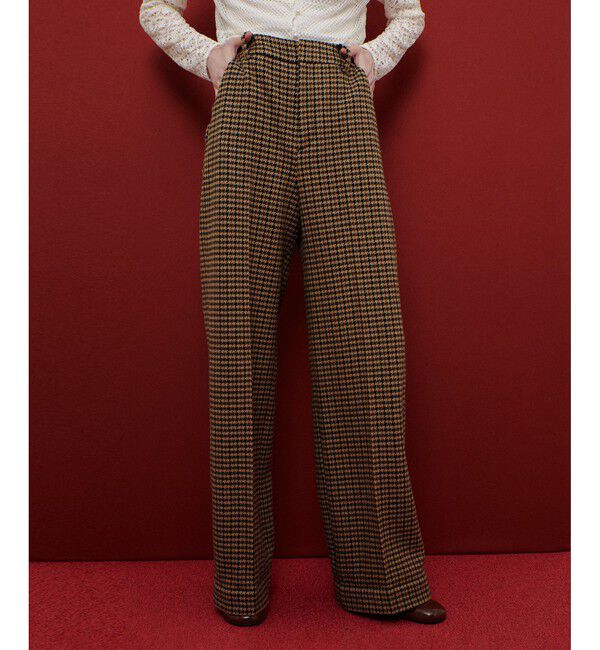 LOULOU WILLOUGHBY「【LOULOU WILLOUGHBY】ガンクラブチェックワイドパンツ」|その他|