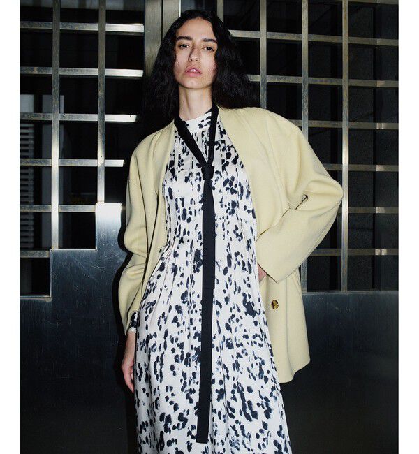 allureville「OFFICINAプリーツフレアワンピース」|ワンピース|アイボリー