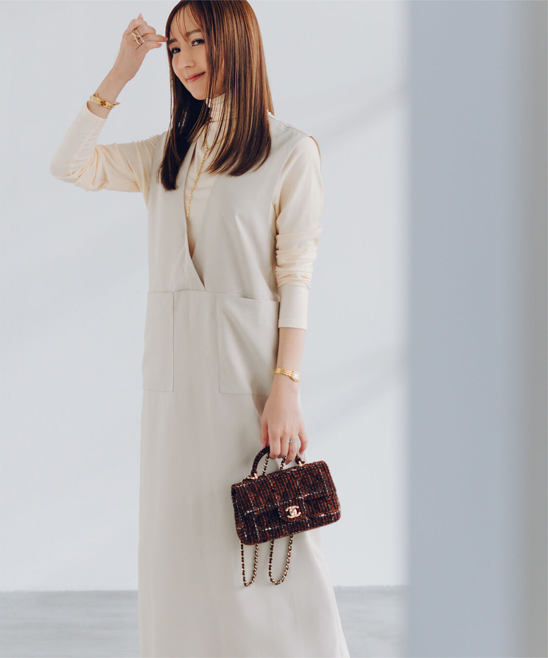 ur's「【星玲奈さんコラボアイテム】ボトルネックラウンドヘムプルオーバー」|Tシャツ・カットソー|