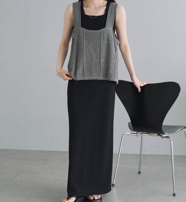  「配色透かし編みビスチェ」|ニット・セーター|