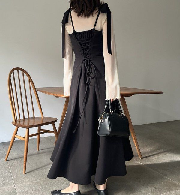  「【新色追加】着痩せ効果抜群/マイナス5キロ見えキャミワンピ」|ワンピース|