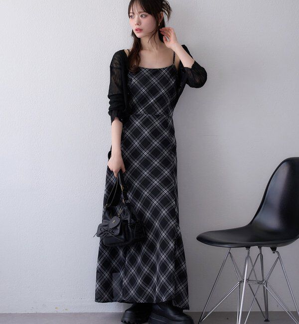  「【新色追加】着痩せ効果抜群/マイナス5キロ見えキャミワンピ」|ワンピース|