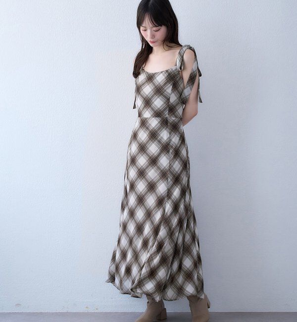  「【新色追加】着痩せ効果抜群/マイナス5キロ見えキャミワンピ」|ワンピース|