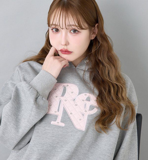  「キルティングロゴゆるパーカー」|プルオーバー|