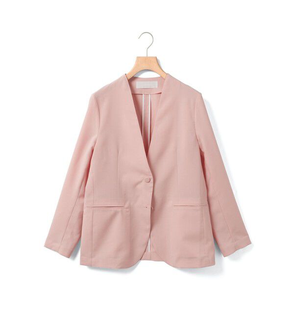 MARMARMAR「MARMARMAR ノーカラージャケット」|テーラードジャケット|ピンク