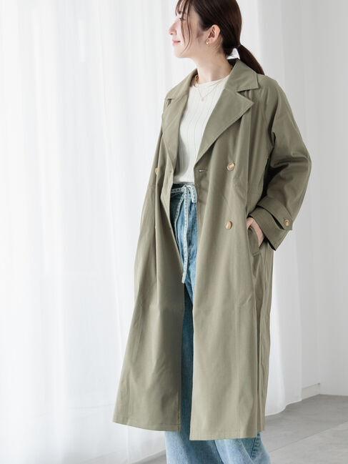 Te chichi TERRASSE「【撥水/防花粉】ドロストトレンチコート」|その他|カーキ