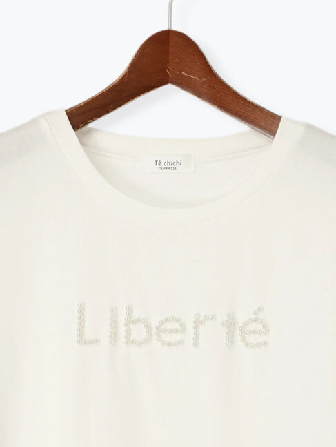 Te chichi TERRASSE「【接触冷感】パールロゴフレンチ袖Tシャツ」|Tシャツ・カットソー|