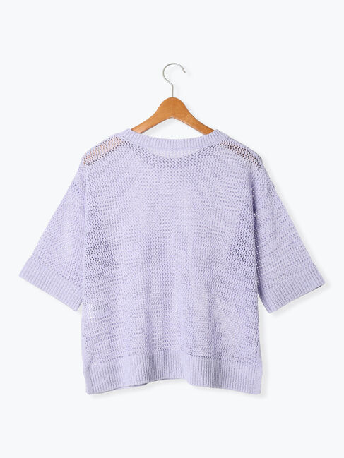 Lugnoncure「メッシュ編みハーフスリーブニット」|ニット・セーター|