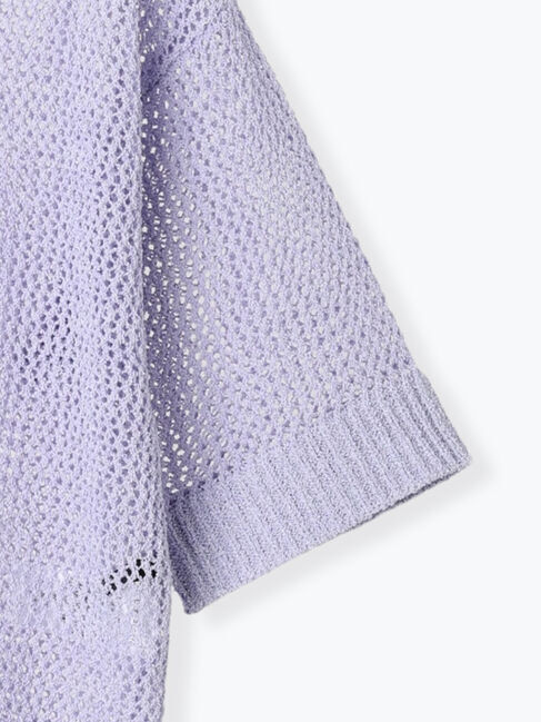 Lugnoncure「メッシュ編みハーフスリーブニット」|ニット・セーター|