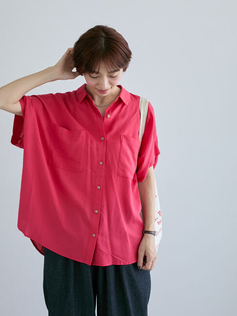 Lugnoncure「レーヨン麻シャツ(セットアップ可)」|シャツ・ブラウス|レッド