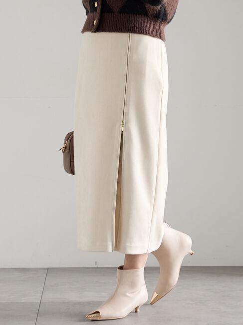 Te chichi「スエードサイドZIPスカート」|スカート|オフホワイト
