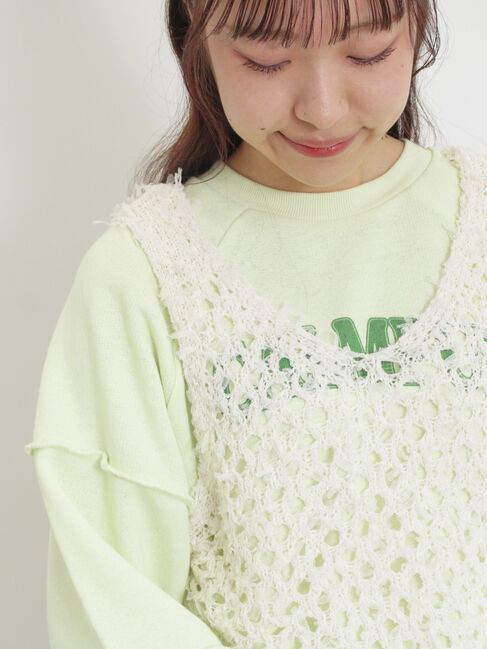 Samansa Mos2「透かし柄ニットビスチェ」|ダウンベスト・ベスト|