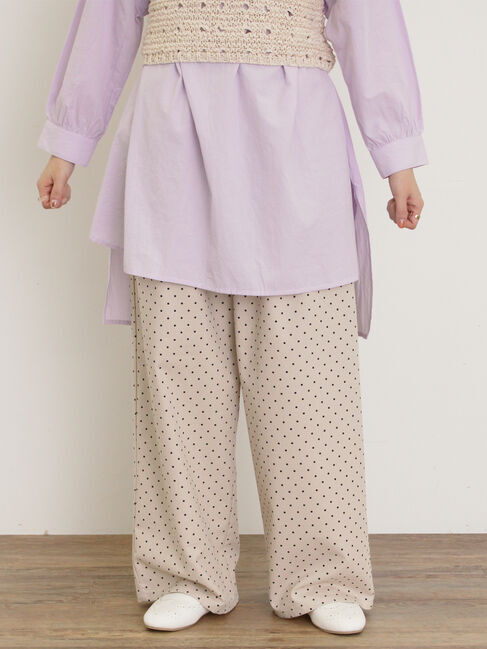 Samansa Mos2「【M/Lサイズ】ドット柄ストレートパンツ」|その他|