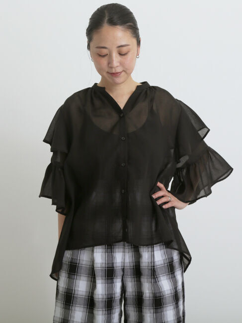 sm2rhythm「ボイルラッフルブラウス」|シャツ・ブラウス|
