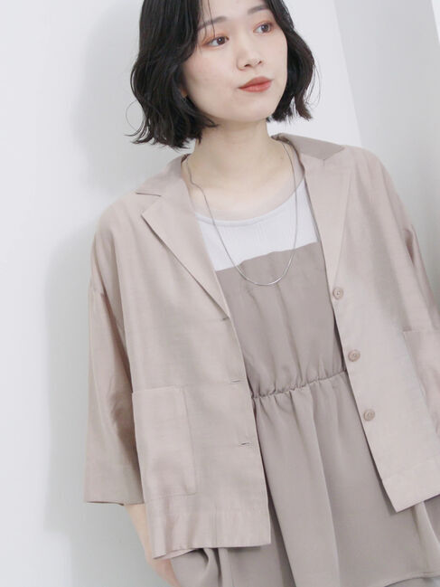 Samansa Mos2 blue「シアー開襟シャツ」|シャツ・ブラウス|モカ