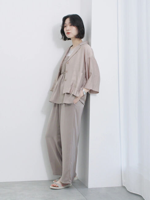 Samansa Mos2 blue「シアー開襟シャツ」|シャツ・ブラウス|