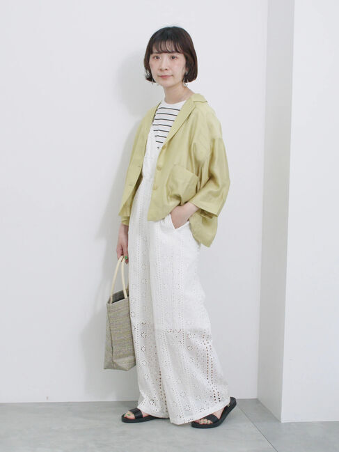 Samansa Mos2 blue「シアー開襟シャツ」|シャツ・ブラウス|