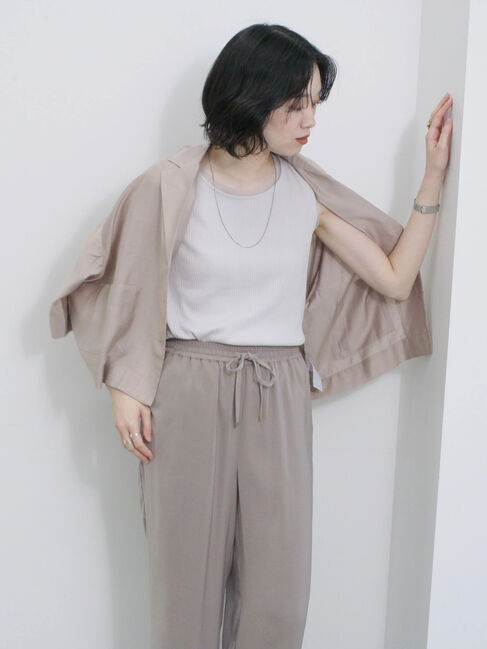 Samansa Mos2 blue「シアー開襟シャツ」|シャツ・ブラウス|