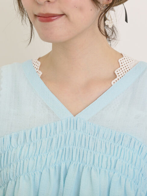 Samansa Mos2「◎2WAYシャーリングチュニック」|シャツ・ブラウス|