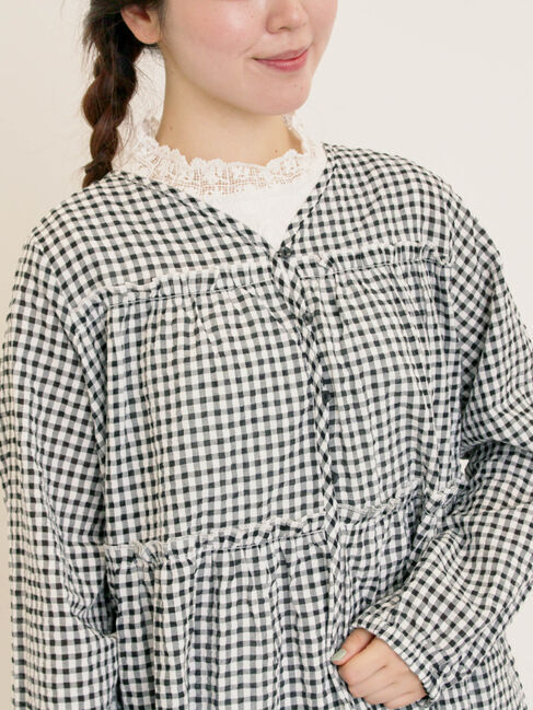 Samansa Mos2「◎サッカーチェックチュニック」|シャツ・ブラウス|