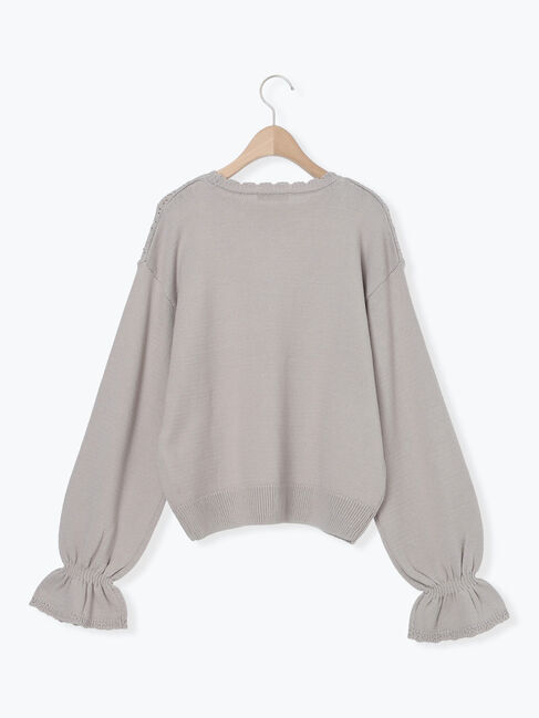 Samansa Mos2「透かし柄切替レースニット」|ニット・セーター|