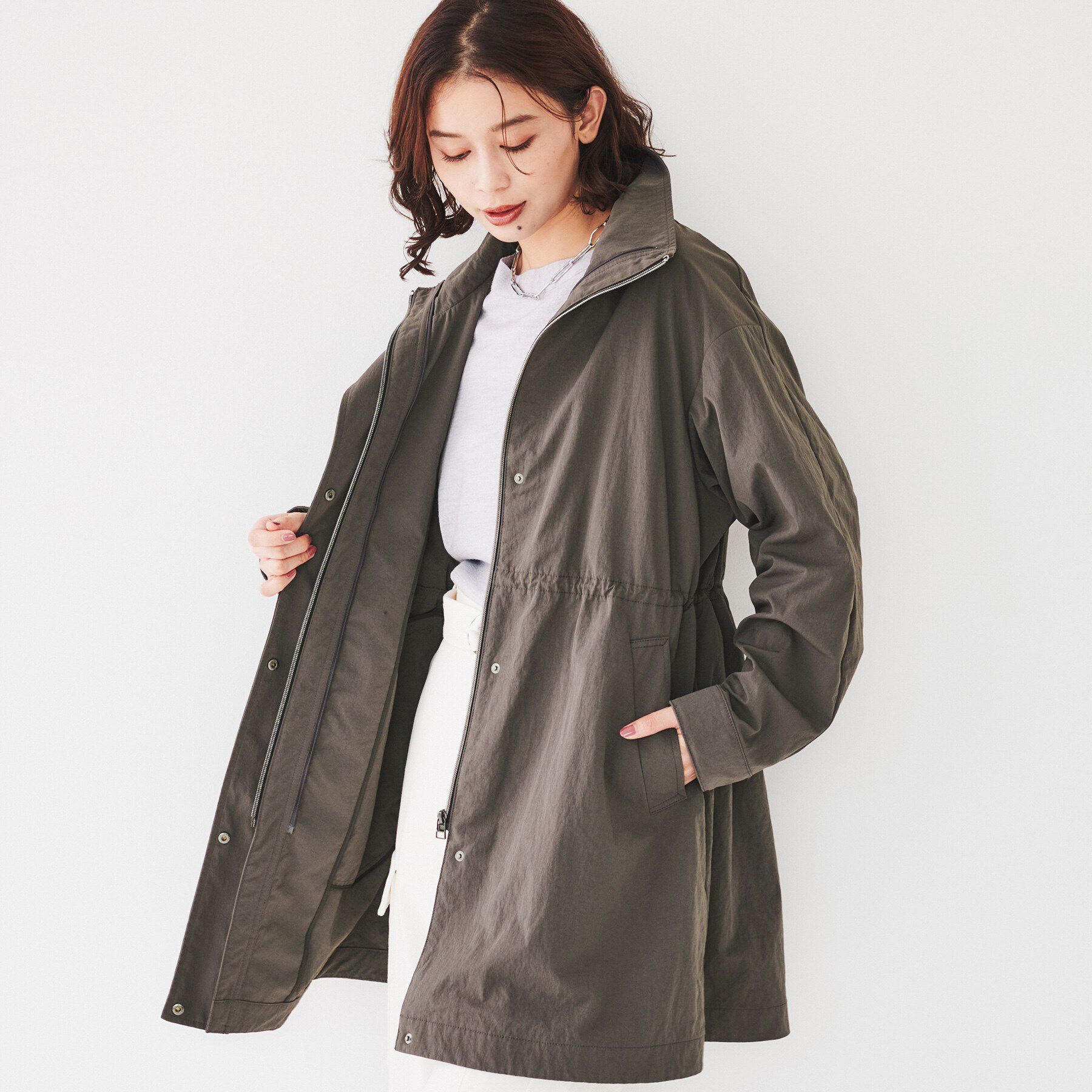 UNTITLED「【フード取り外し可/ロング丈】ボアライナー付きコート」|ミリタリー・モッズコート|