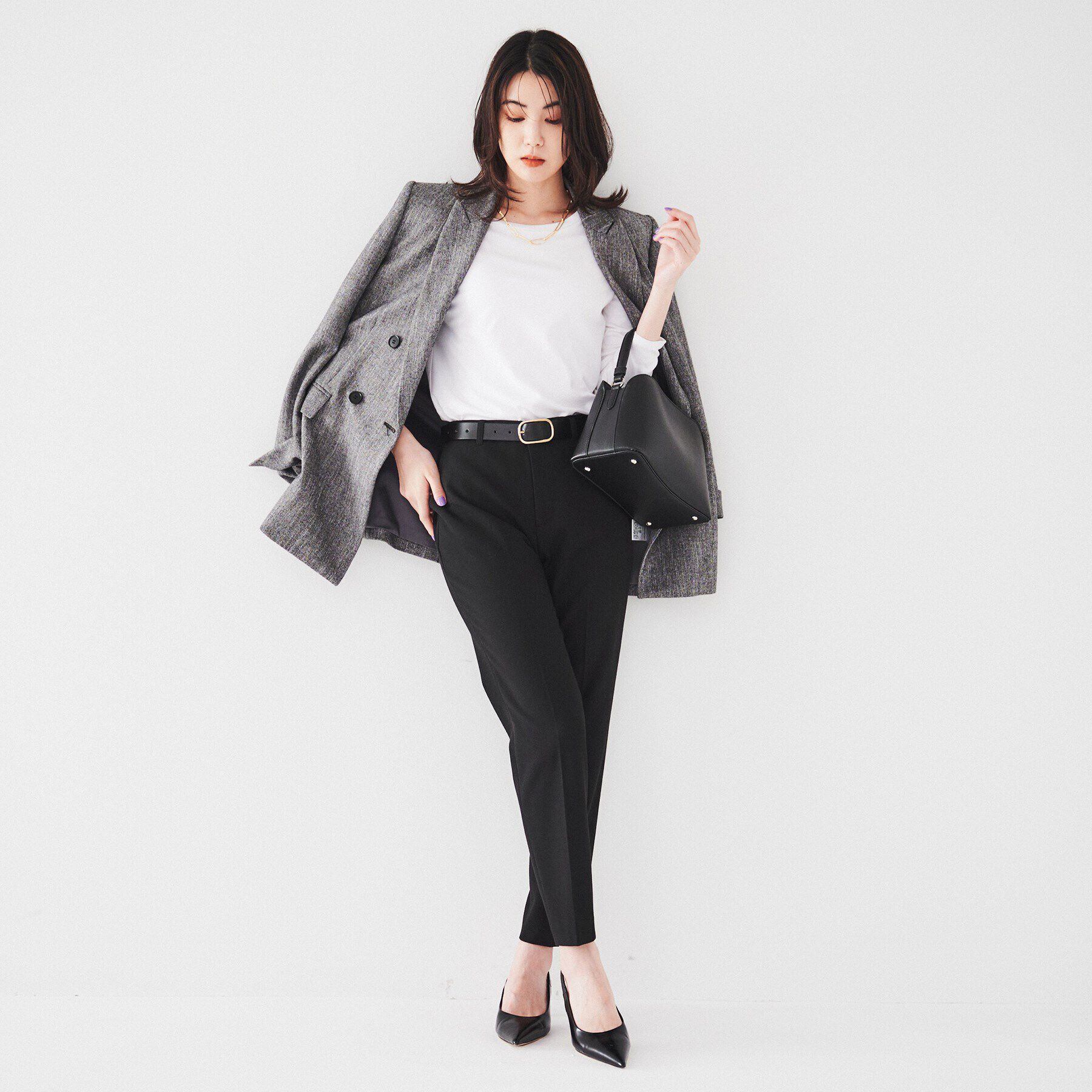 UNTITLED「【裏起毛/後ろウエストゴム/日本製】タックなしテーパードパンツ」|その他|