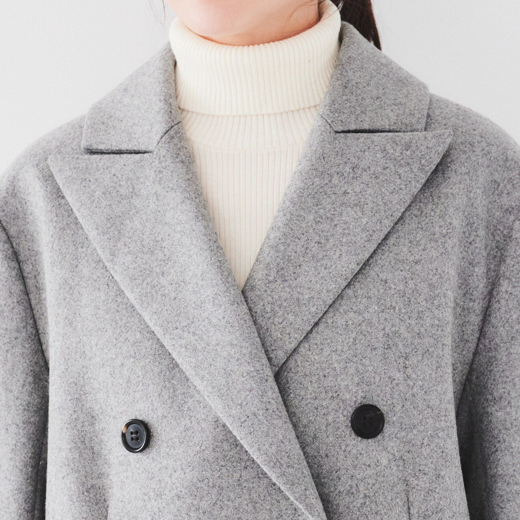 UNTITLED「【ミドル丈/日本製/イタリア素材】ウールメルトン ピーコート」|ピーコート|
