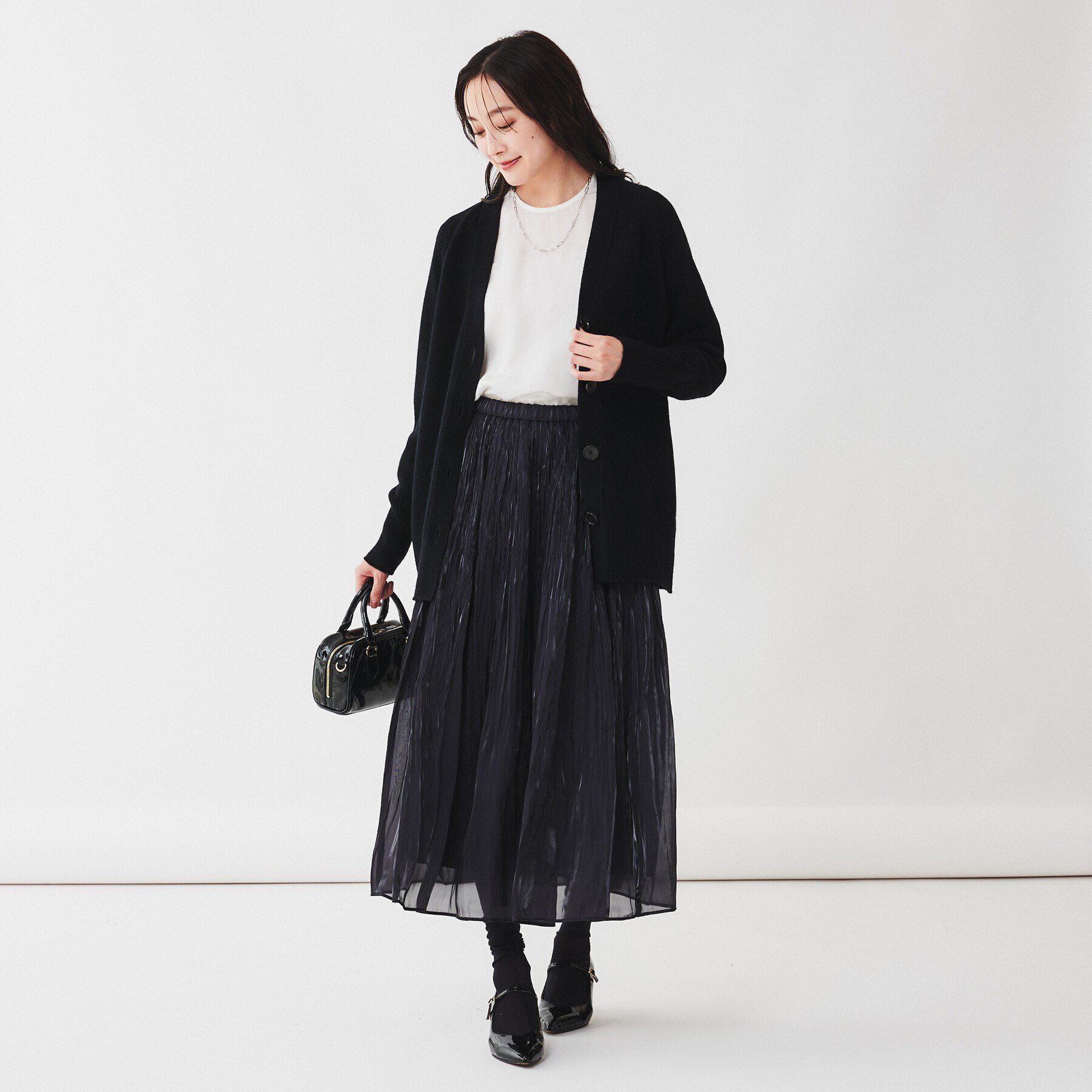 UNTITLED「【ウエストゴム/洗える】シアープリーツスカート」|スカート|