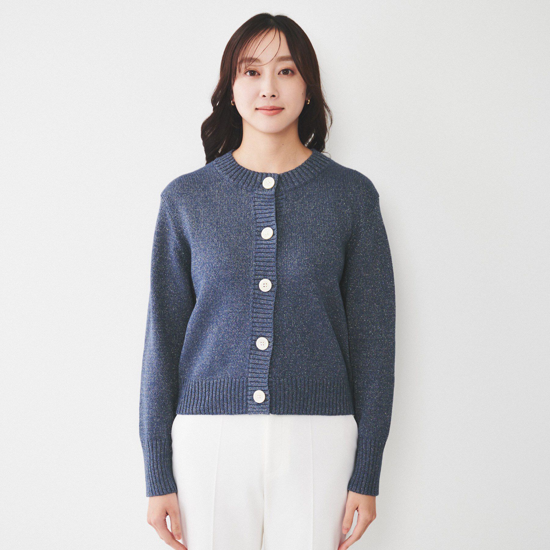 UNTITLED「【アンサンブル可能/ラメ調】コンパクトニットカーディガン」|カーディガン|