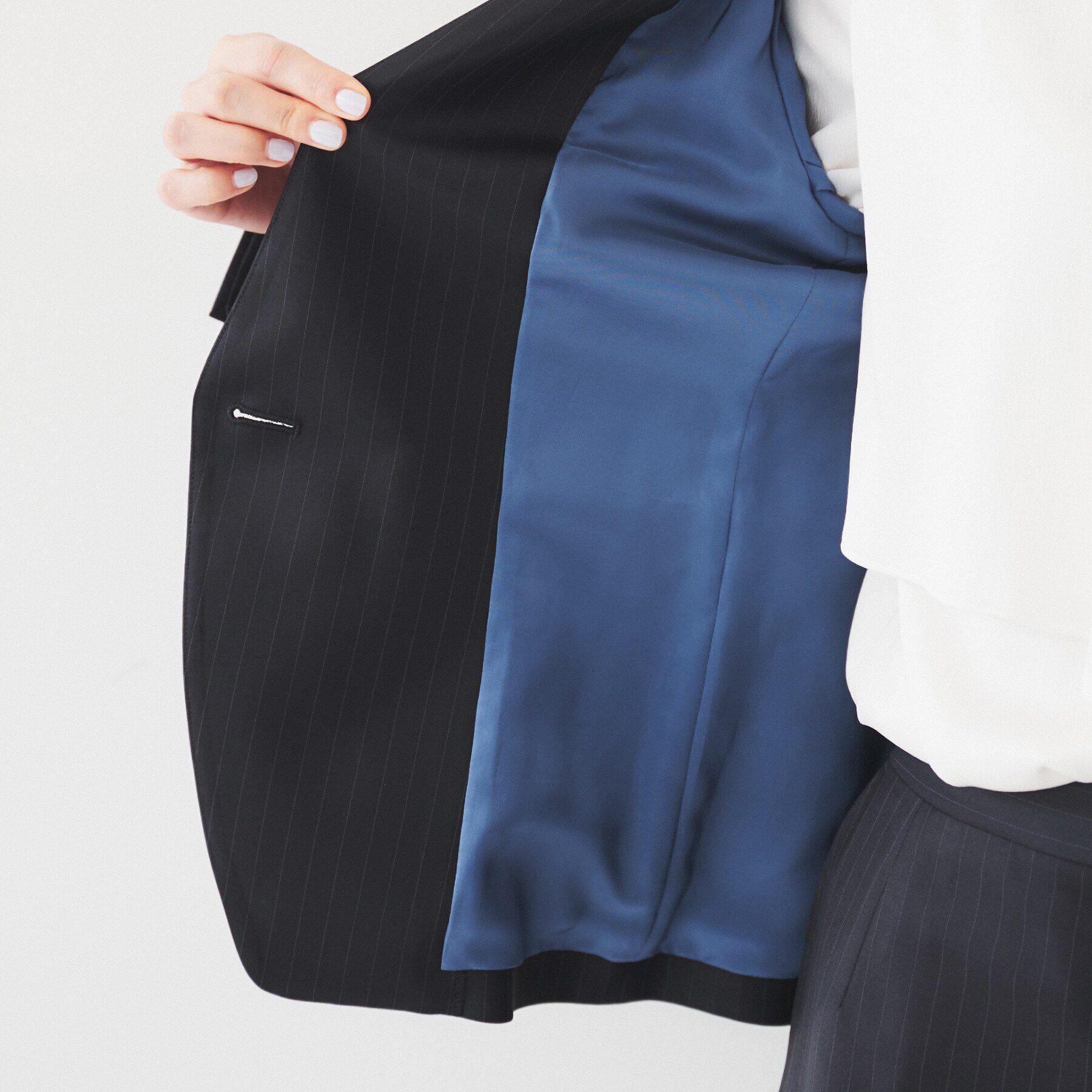 UNTITLED「【通勤スーツ】ウーステッド カラーレスジャケット」|ノーカラージャケット|