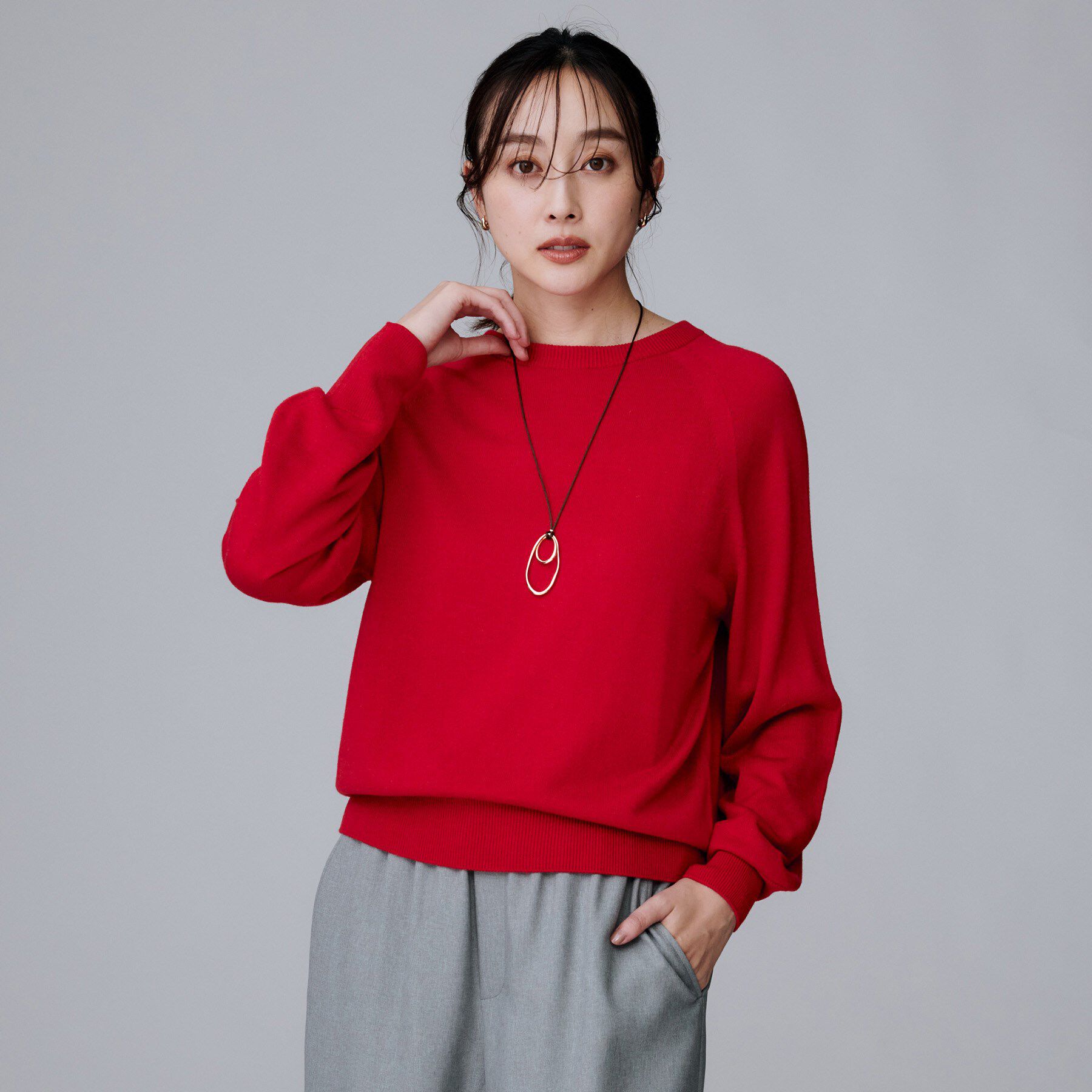 UNTITLED「【8色展開／コンパクト丈】レーヨン混 コクーンニット」|ニット・セーター|