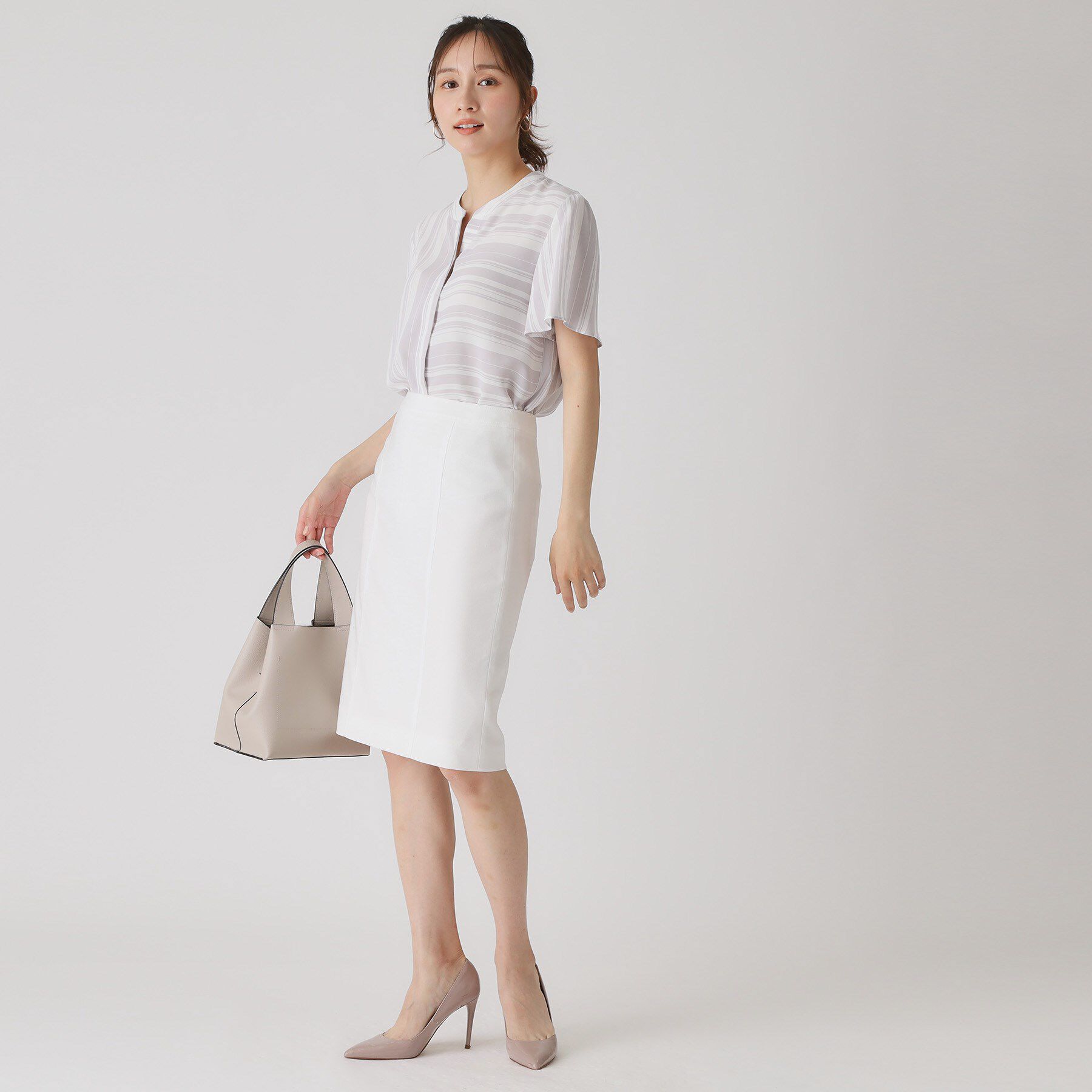 COUP DE CHANCE「【洗える／日本製】ストライプ&times;ボーダーブラウス」|シャツ・ブラウス|