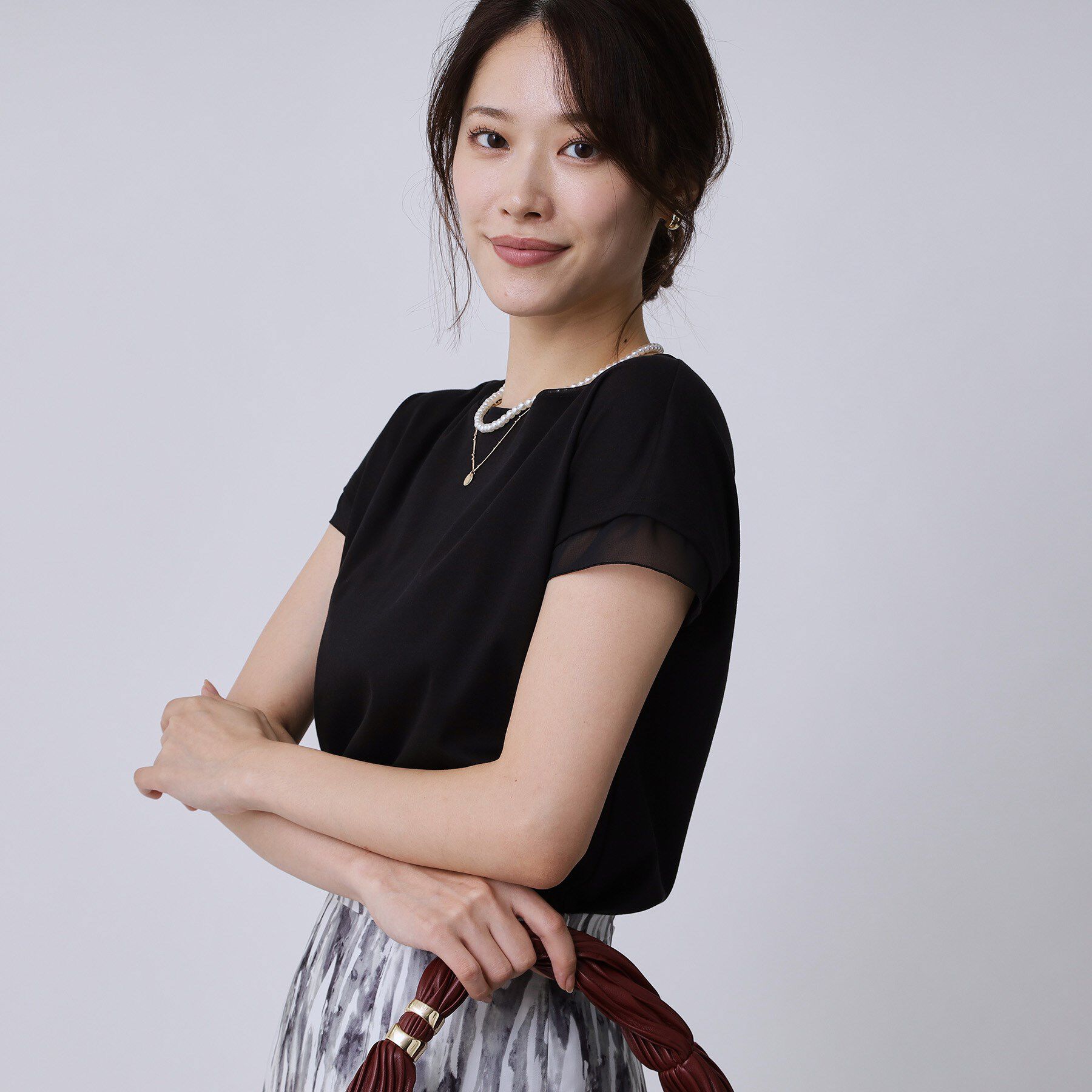 COUP DE CHANCE「【手洗い可／日本製】シンプルジャージカットソー」|Tシャツ・カットソー|ブラック(019)