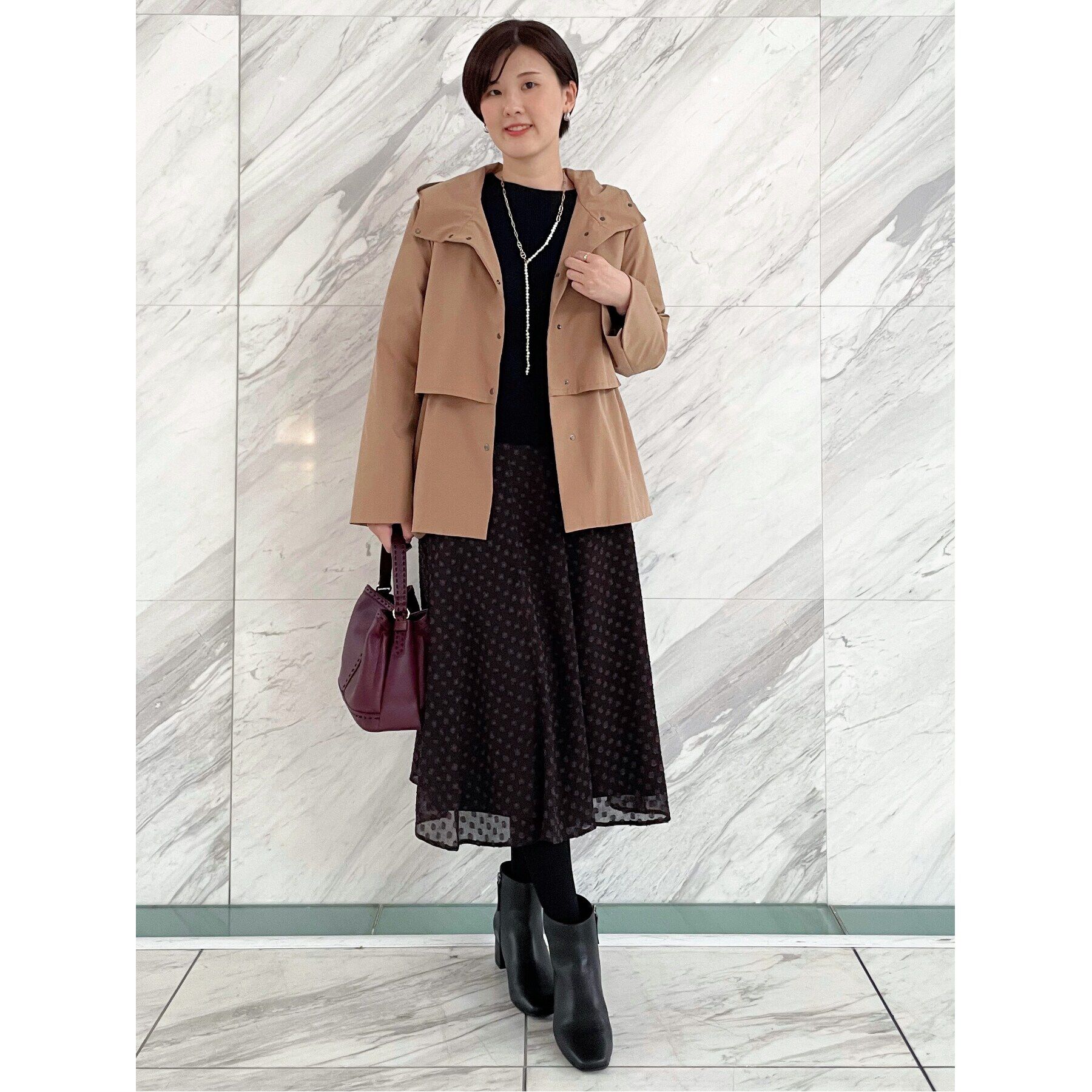 Reflect「【手洗い可】シアードットフレアスカート」|スカート|