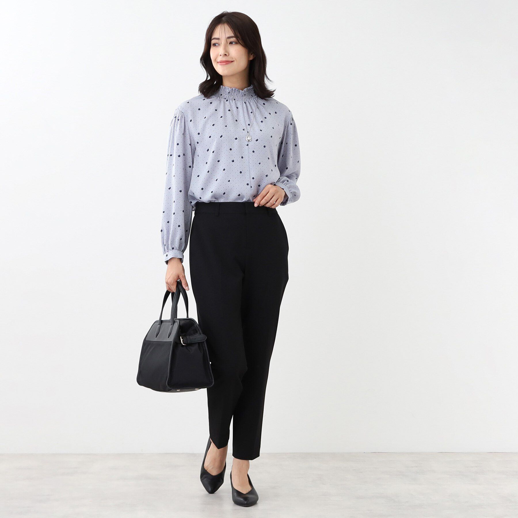 Reflect「【マシンウォッシュ可／セットアップ可】マーブルドットブラウス」|シャツ・ブラウス|