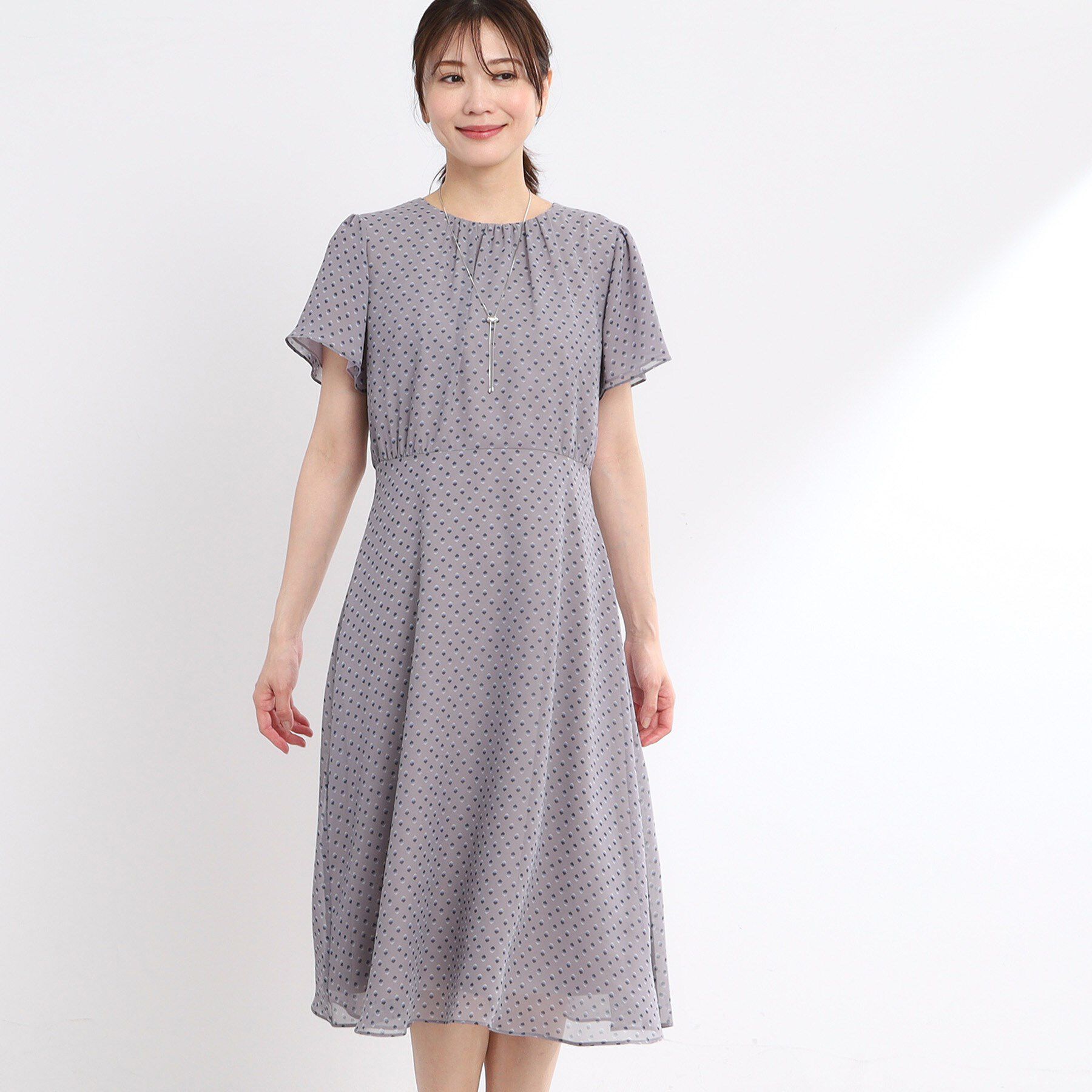 Reflect「【夏SALE／WEB先行カラーあり／マシンウォッシュ可】コツキ幾何柄ワンピース」|ワンピース|