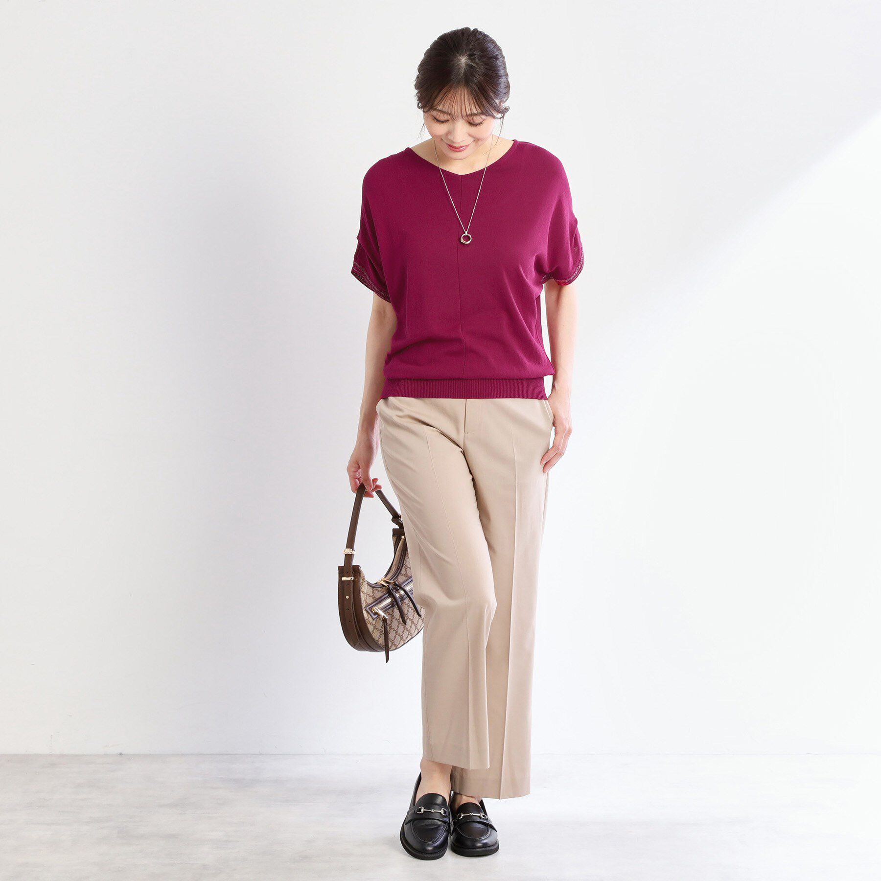 Reflect「【選べる7色◎／手洗い可／二の腕カバー】半袖ニット」|ニット・セーター|