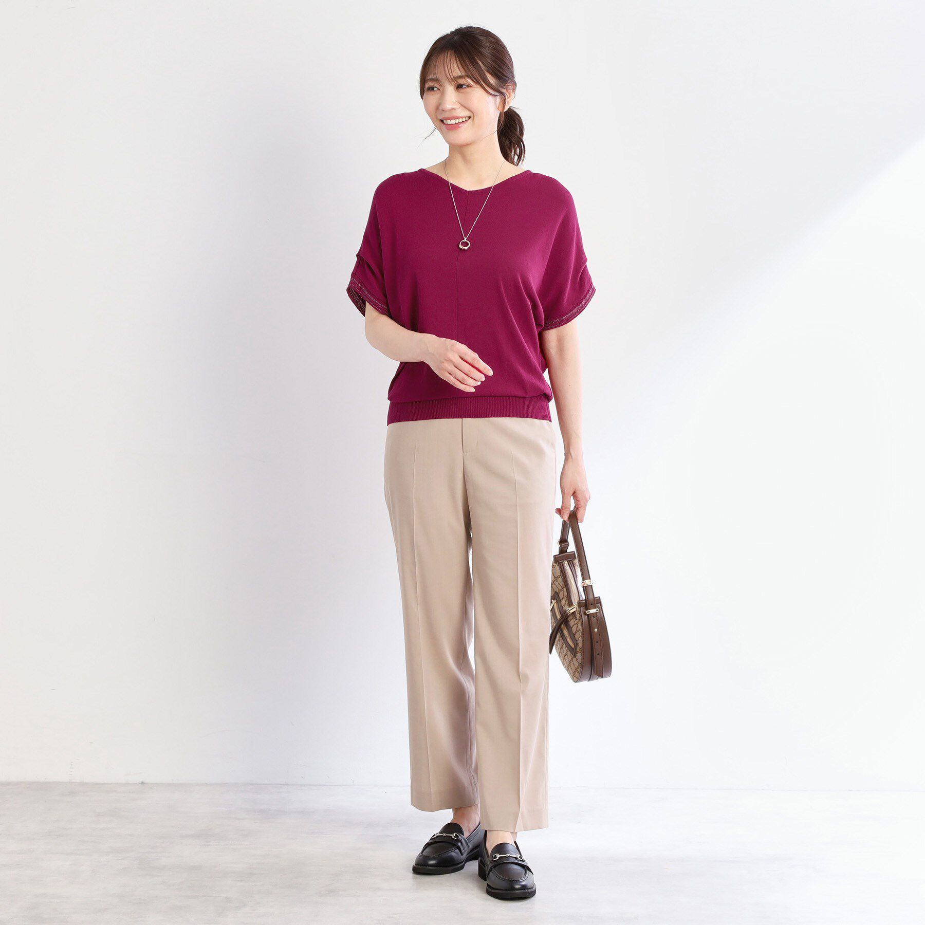 Reflect「【選べる7色◎／手洗い可／二の腕カバー】半袖ニット」|ニット・セーター|