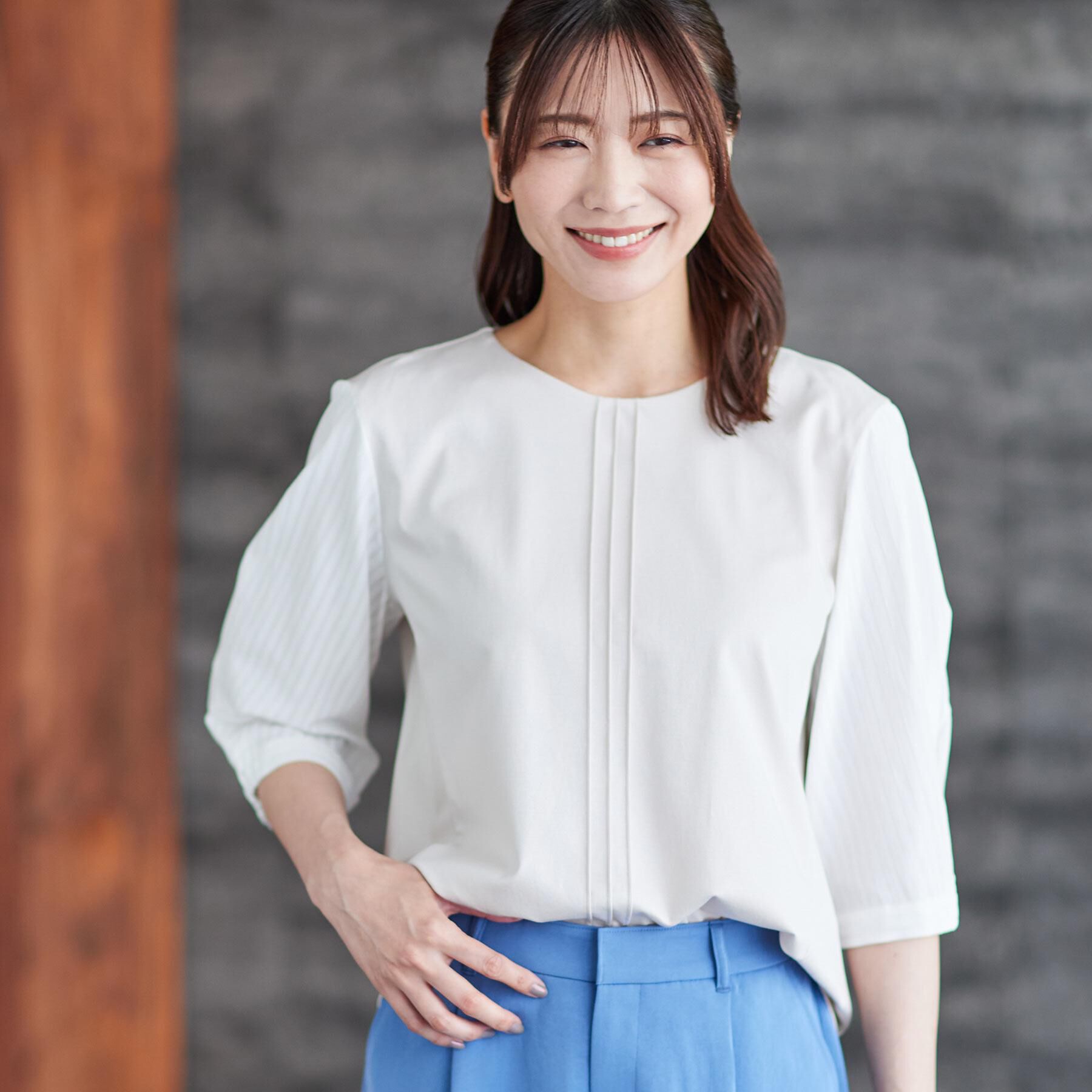 Reflect「【アウターを着てもすっきり／体型カバー／腰周りが気にならない】長め丈プルオーバージャージ」|Tシャツ・カットソー|