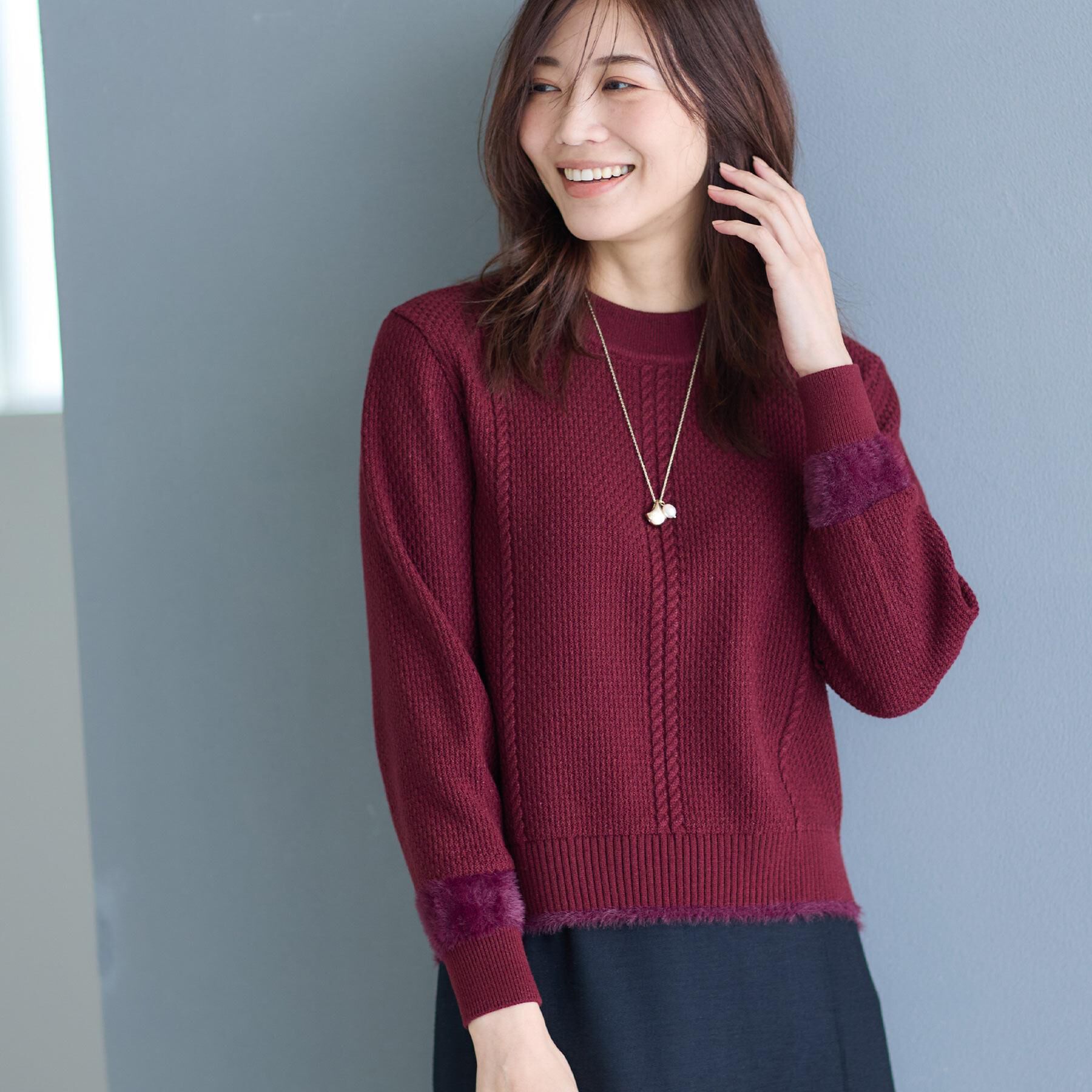 Reflect「【ほんのりラメ感◎】ケーブル柄ニット」|ニット・セーター|