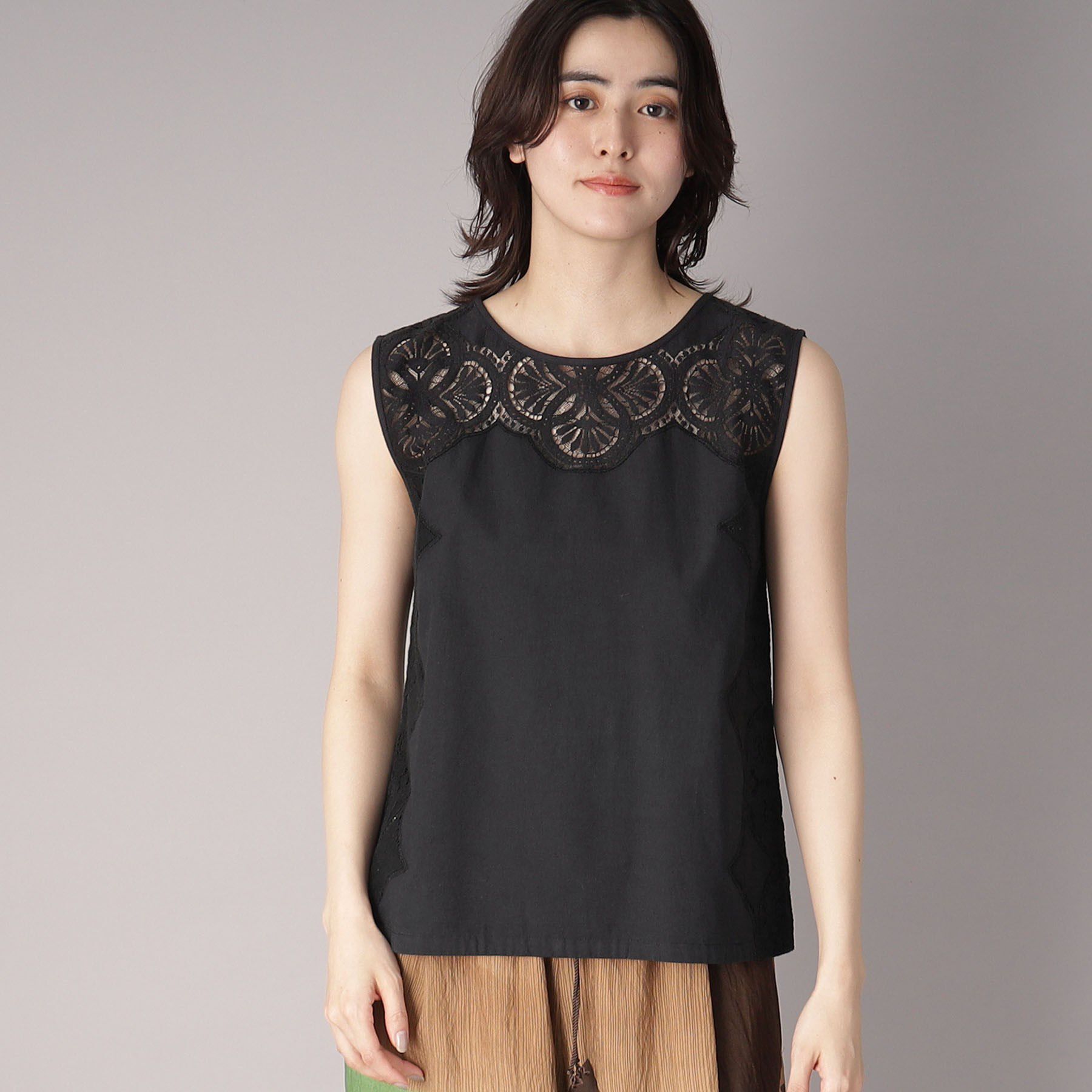 DRESSTERIOR「【コットン100％/洗える】パネルレースブラウス」|シャツ・ブラウス|